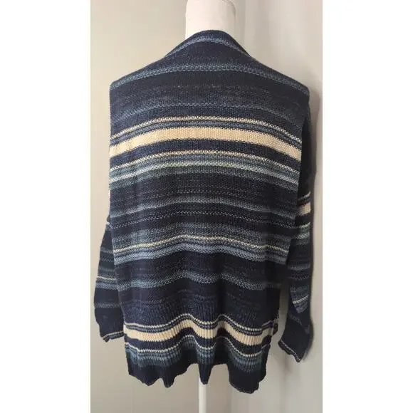 Denim & Supply Ralph Lauren Baja Sweater Small Striped Lace Up Boho - Picture 5 of 10